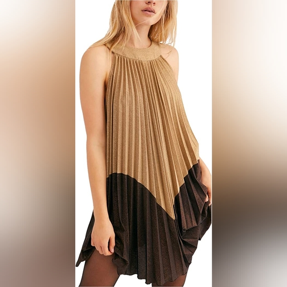 Free People Pleated Love Mini Dress Size S - Picture 3 of 3